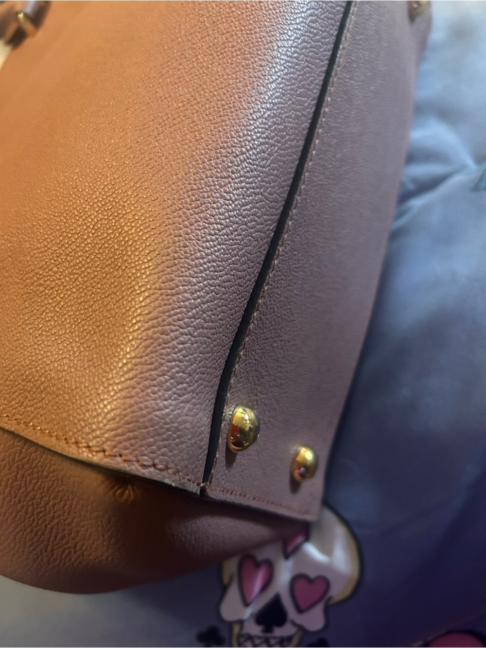 Burberry Dusty Pink Leather Satchel with Signature Check Strap - Picture 10 of 14